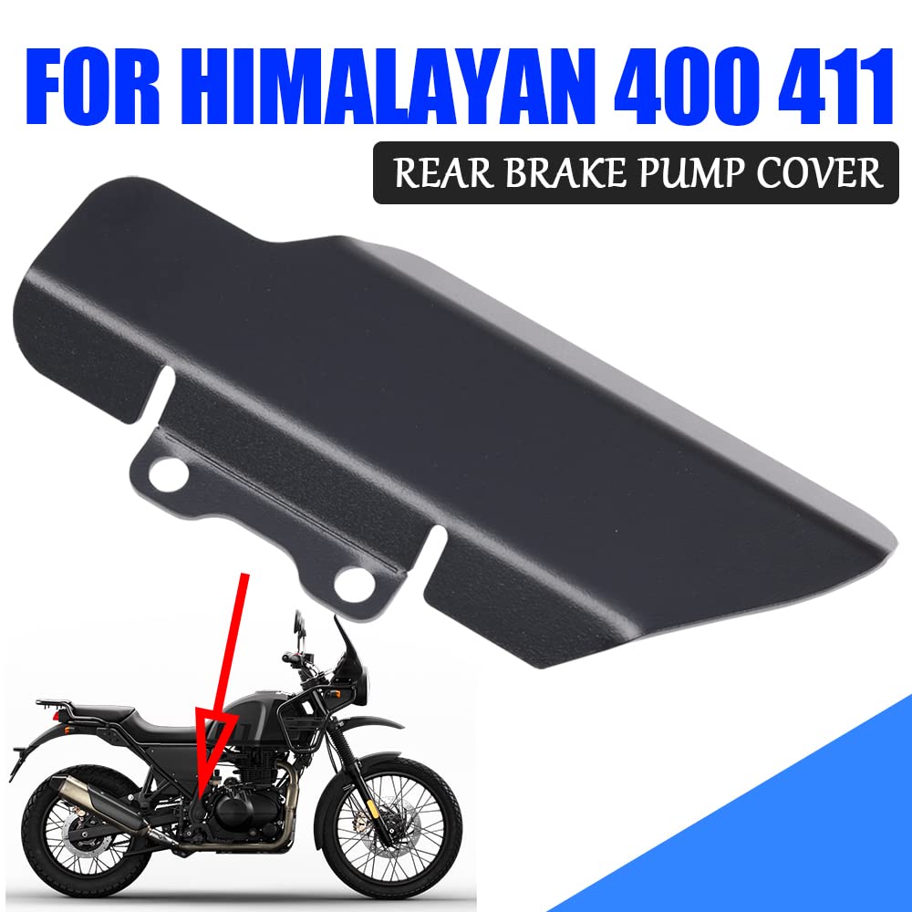 Accessori moto Protezione della copertura della protezione della pompa del freno posteriore per Royal Enfield Himalayan 400 411 2018-2022 2021 2020 (Black)