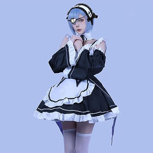 Miniatura 7 de LaVenty Diadema de Lolita y collar de lazo, 2 diademas de sirvienta con gargantilla de encaje, accesorios para el cabello de cinta blanca para