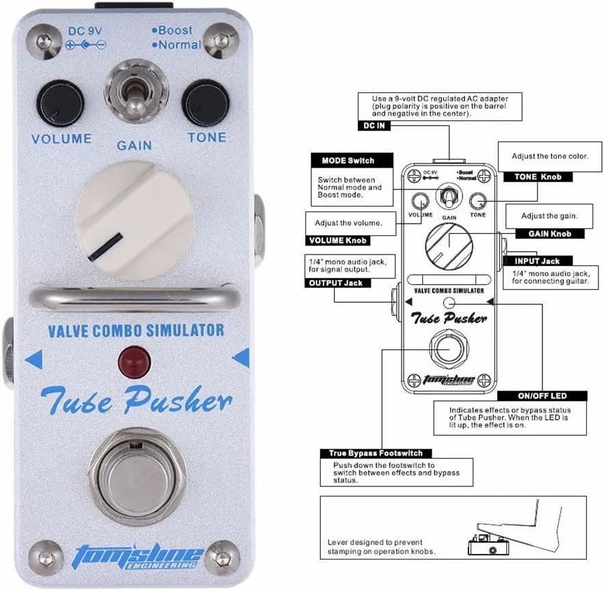 Tube Pusher Valve Combo Simulator Electric Guitar Effect Pedal Mini Simulator Guitar Effects Pedal True Bypass Guitar Parts Accessories