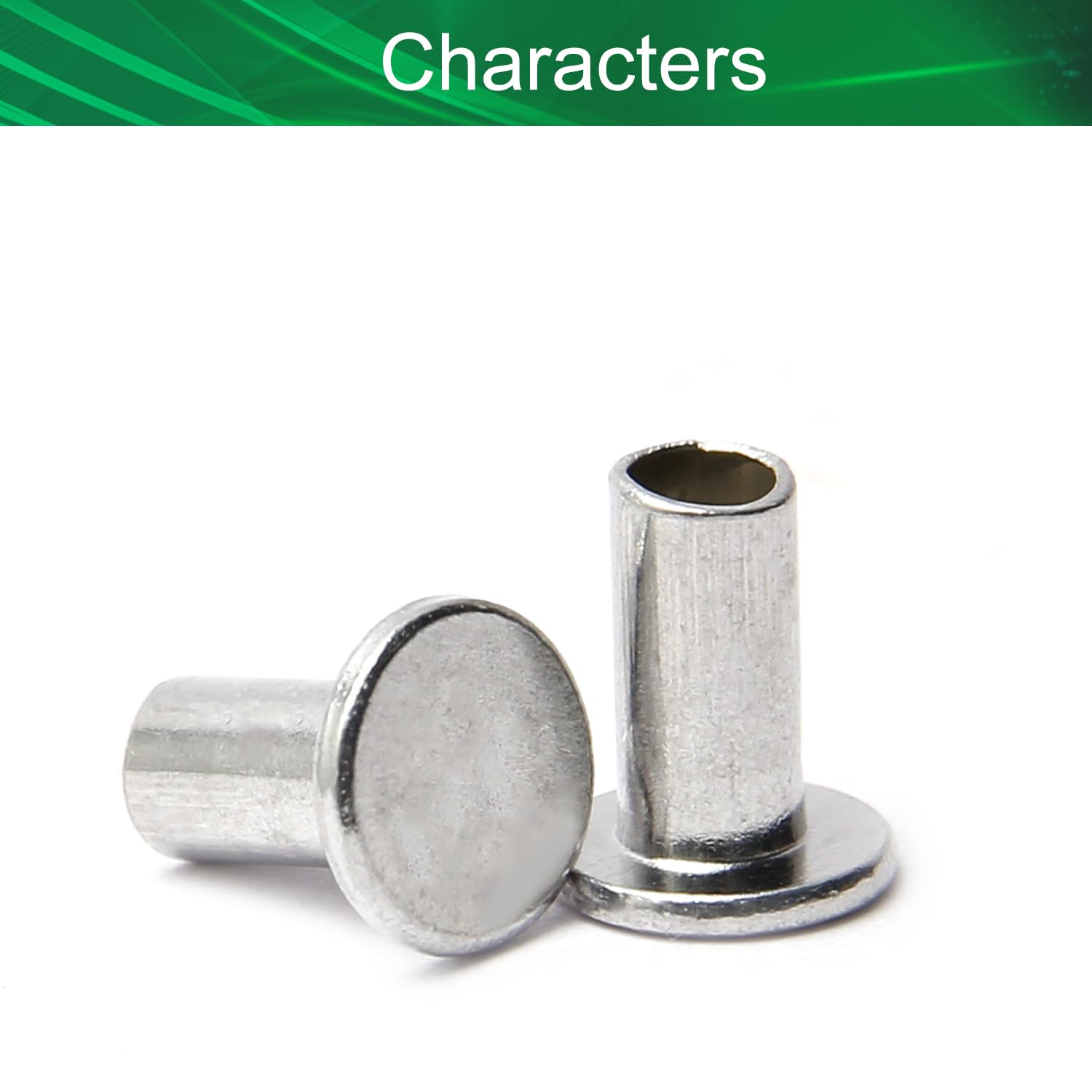 200PCS Round Flat Head Aluminum Rivets - 5x10mm/0.20x0.39inch (DXL) Semi-Tubular Silver Tone