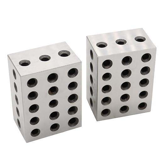2-3-4 Blocks Set Matched Pair 23 Holes .0003" Squareness Hardened Steel Setup Blocks Ultra Precision Machinist 2"x3"x4" Blocks for Machinist Woodwork Metalwork