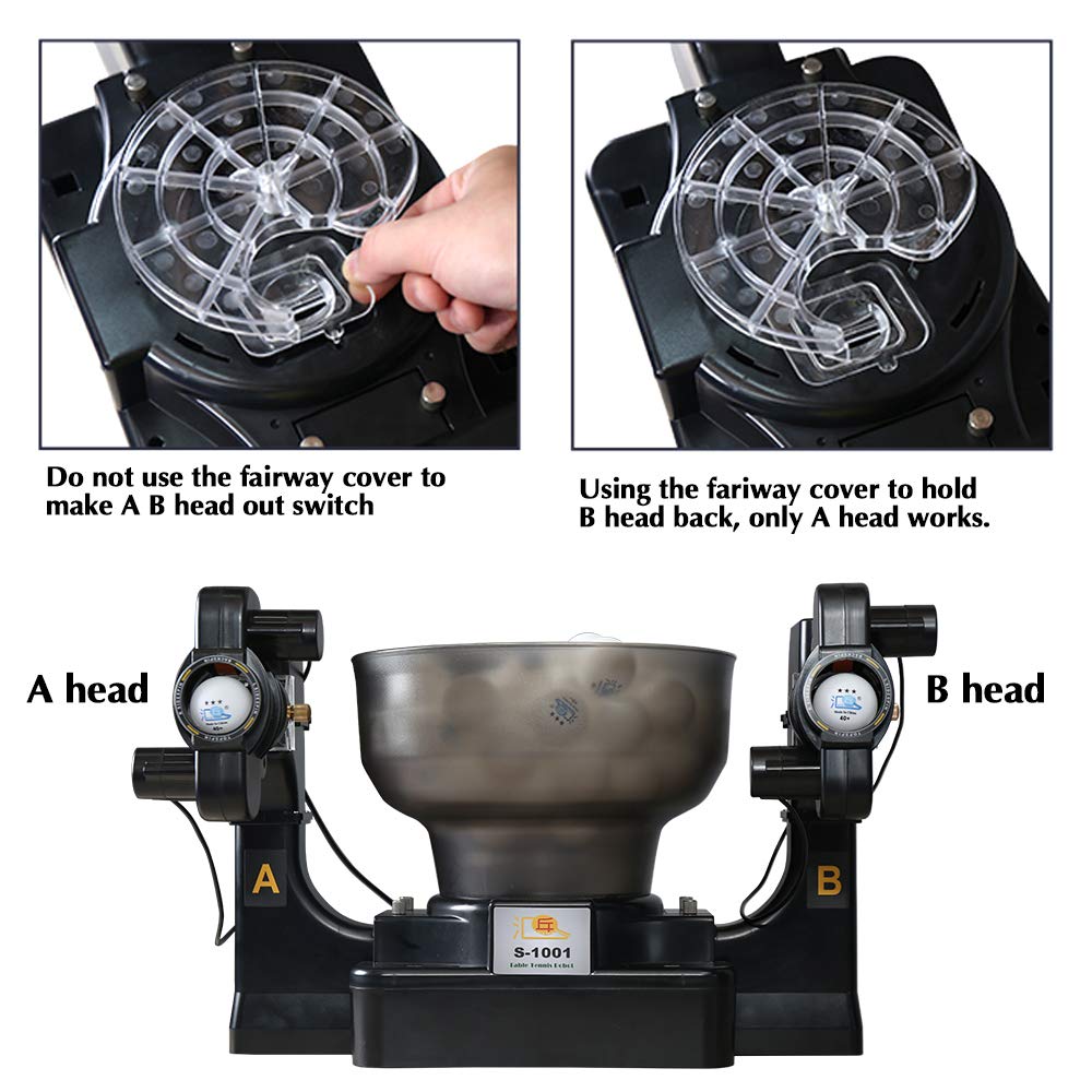 ZXMT Advanced Double Head Ping Pong Machine Tabele Tennis Robot Machine Upgarde 9 Different Spin Balls Ping Pong Trainer for Training