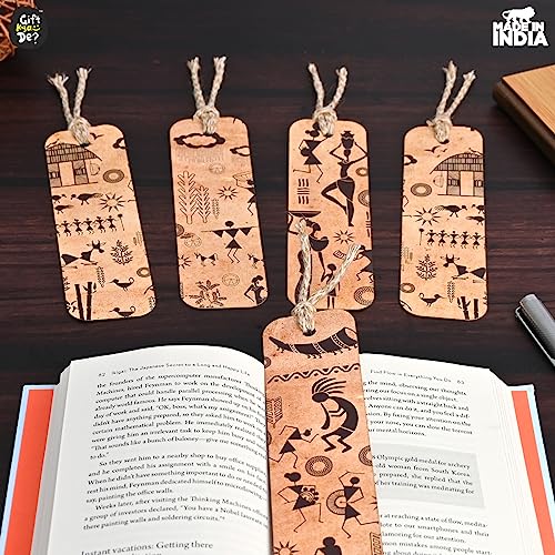 Image of GKD Bookmarks Set of 10 bastar Art Bookmarks Aesthetic with Hard Paperback Book Marker Handmade Tassel dori Book Accessories Unique Gifts for Lovers (ecofriendly 10pc)