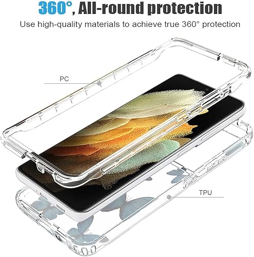 Miniatura 3 de Zoeirc Funda para Galaxy S21 Ultra 5G de 6.8 pulgadas, Samsung S21 Ultra (2021) Funda transparente, TPU 360, cuerpo completo, a prueba de golpes,