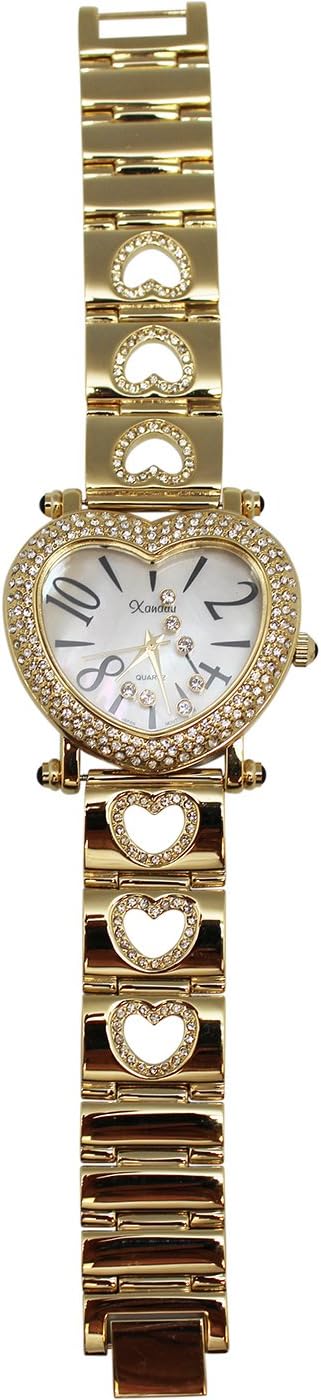 Dressup Toy Jewelry Goldtone Heart Wrist Band Watch