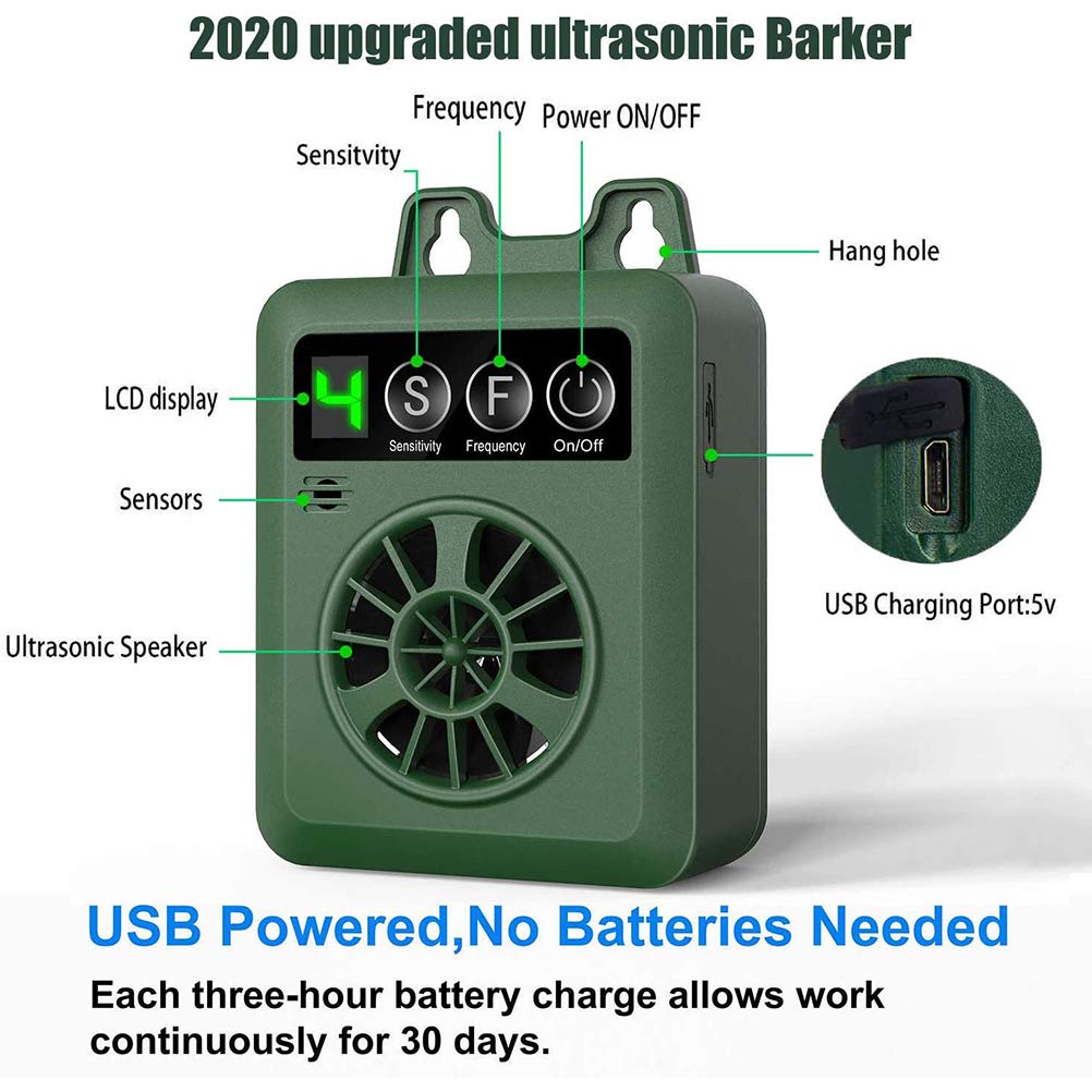 Dissuasore Ultrasuoni Per Cani - Dispositivo Anti-Abbaio Portatile, Per Interni Ed Esterni, Nero, 13x2.5x5cm - Foto 4