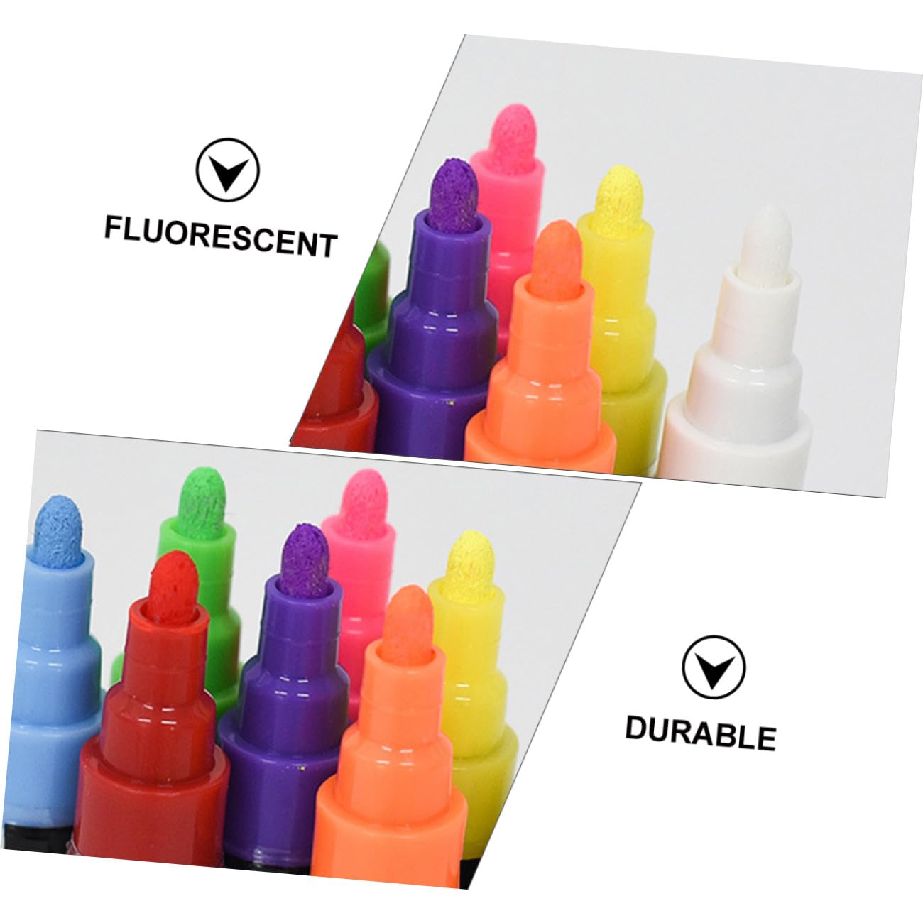 SHINEOFI Rotuladores Fluorescentes Borrables para Pizarra, 12 Unidades | Tinta Líquida, Cuerpo de Plástico, Punta Redonda 6mm, Uso en Tablero Led, Diseño Ergonómico