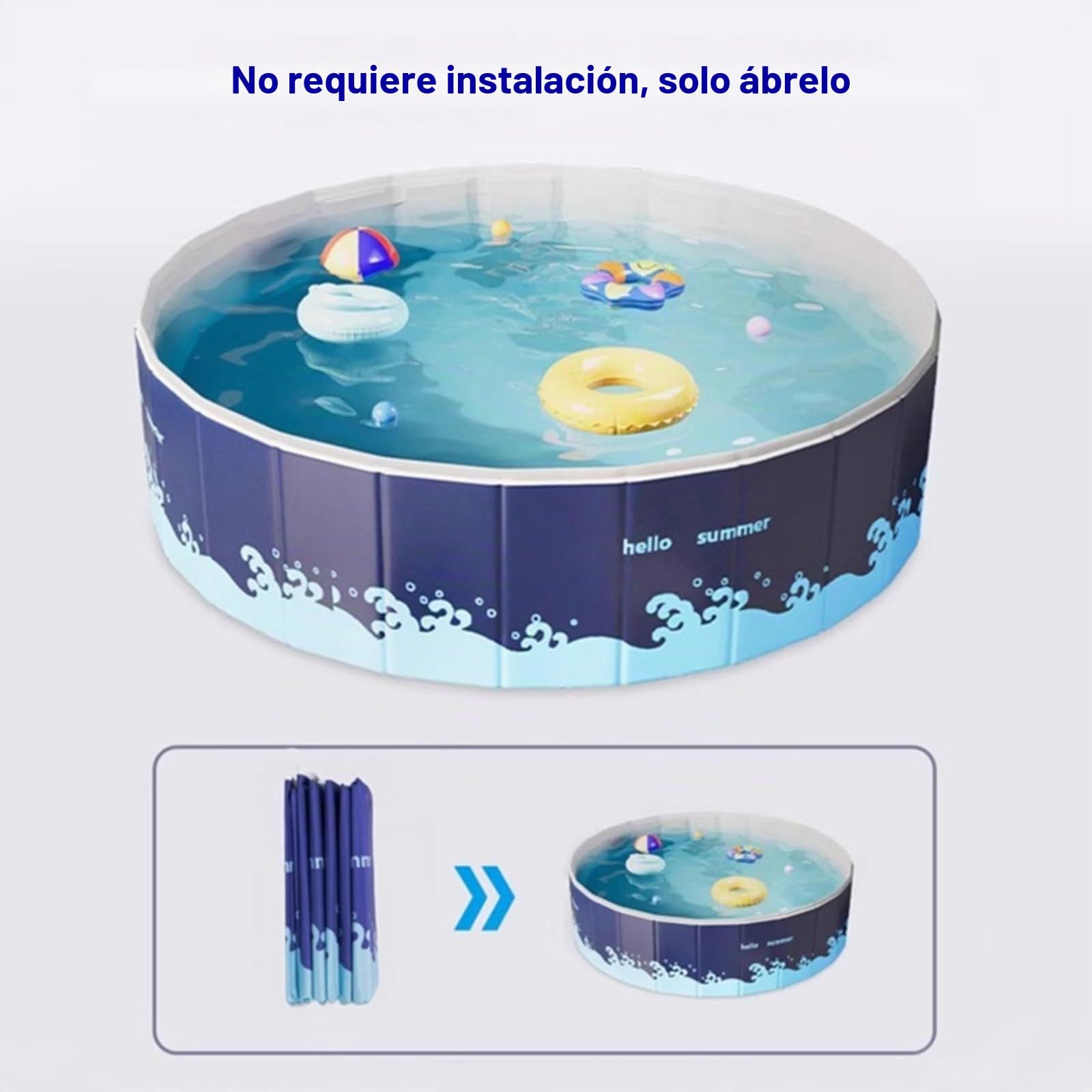 Piscina Plegable Sin Hinchado para Niños y Perros Grandes - PVC 5-Capas Ultra-Resistente, No Inflable/Sin Montaje, Fácil Limpiar y Almacenar para Jardín/Patio (Naranja, 90 * 48cm)