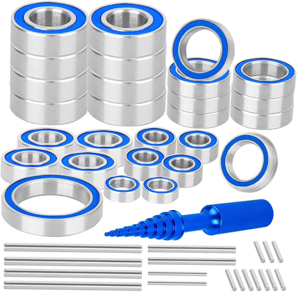 RC for 1/10 Big Rock 3s BLX,Senton 3s BLX,Typhon 3s BLX,Granite 3s BLX,Bearings Kit&Bearing Tool Upgrade Parts.Navy Blue.