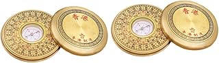 Toddmomy 2 Peças Bússola Decorações Ao Ar Livre Decoração Retrô Decorações Chinesas Ornamento San Yuan Pan Multiferramentas Acampamento Luo Pan Geologia Demonstrador Com Capa Acrílica