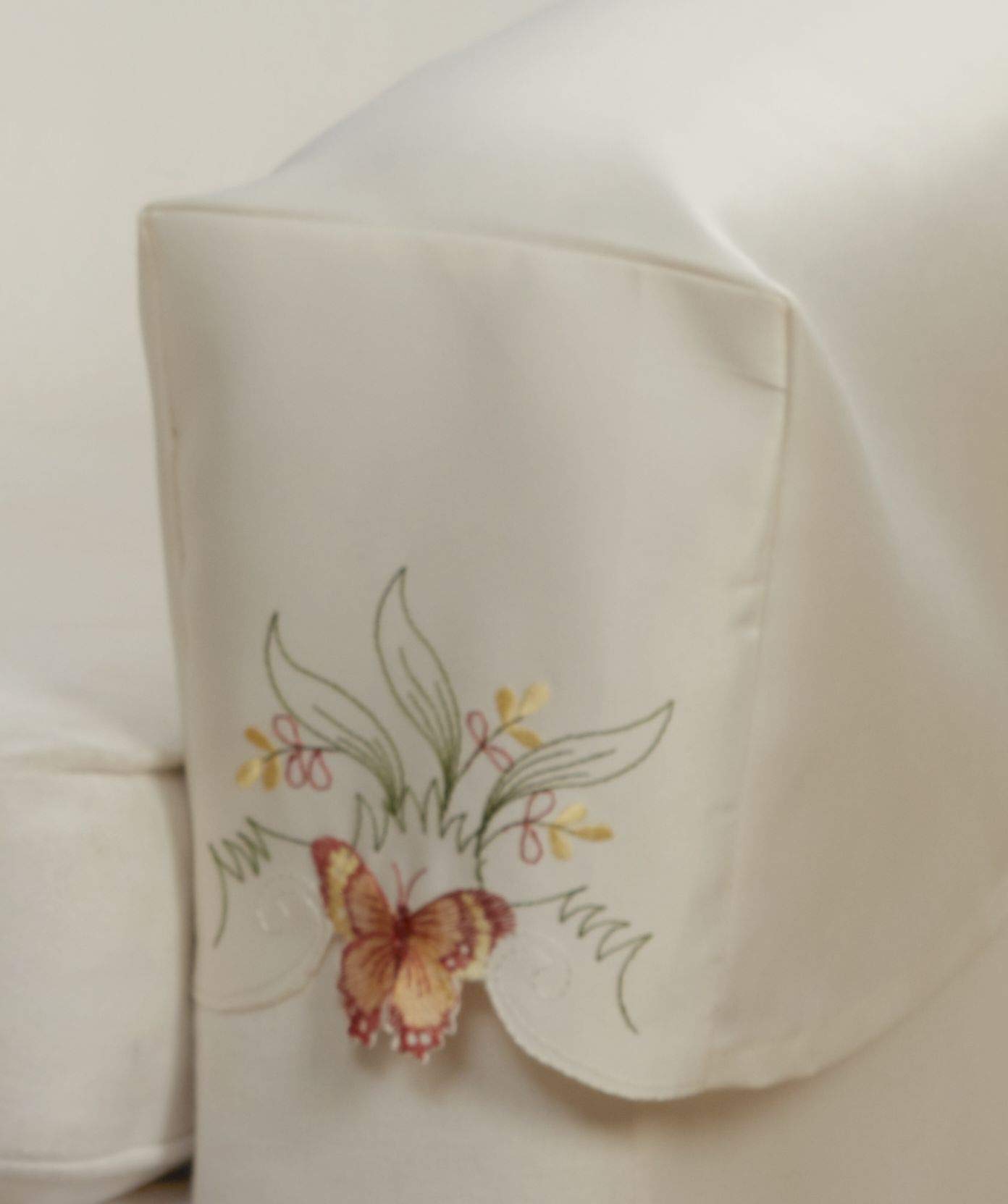 Emma Barclay Butterfly Embroidered Table Cloth in Spice - 36x36 (91x91cm)
