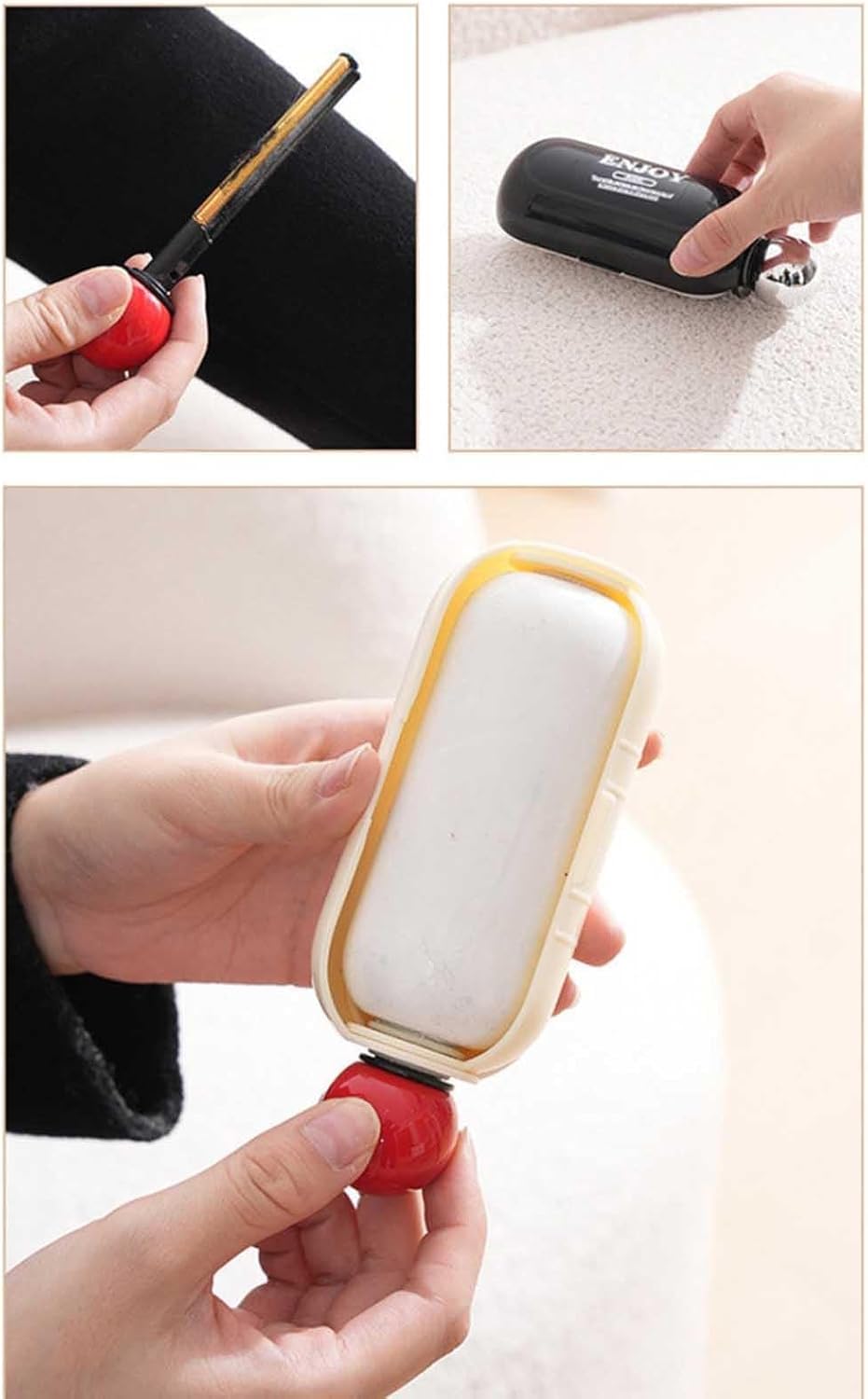 Enjoy Lint Roller, Enjoy Sticky Lint Roller, Reusable Sticky Roller, 2 In1 Washable Lint Remover, Portable Reusable Lint Roller, Good Life Lint Roller, for Clothes, Dog & Cat Hair (2 Pcs)