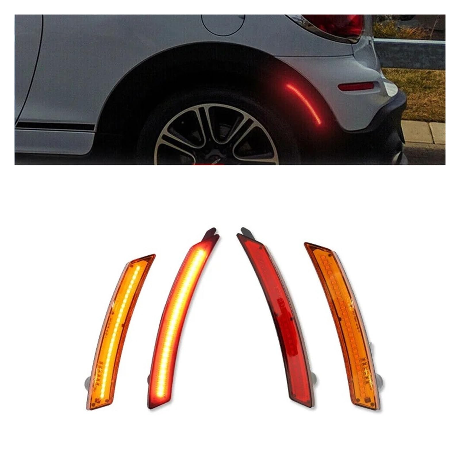 Pasuje do MINI Cooper R55 R56 R57 R58 R59 R60 R61 2007-2013/14 przydymione soczewki bursztynowy/czerwony w pełni LED przednie/tylne boczne światła obrysowe zespoły(DEEP BLUE)