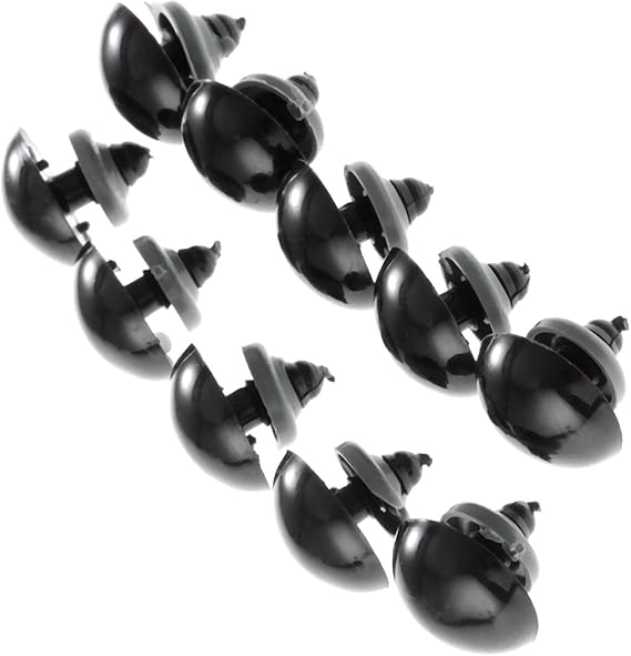 dophee 60Pcs Black Plastic Safety Eyes with Washers, Craft Eyes, for Crochet, Puppet, Plush, Stuffed Animals Making, 20mm