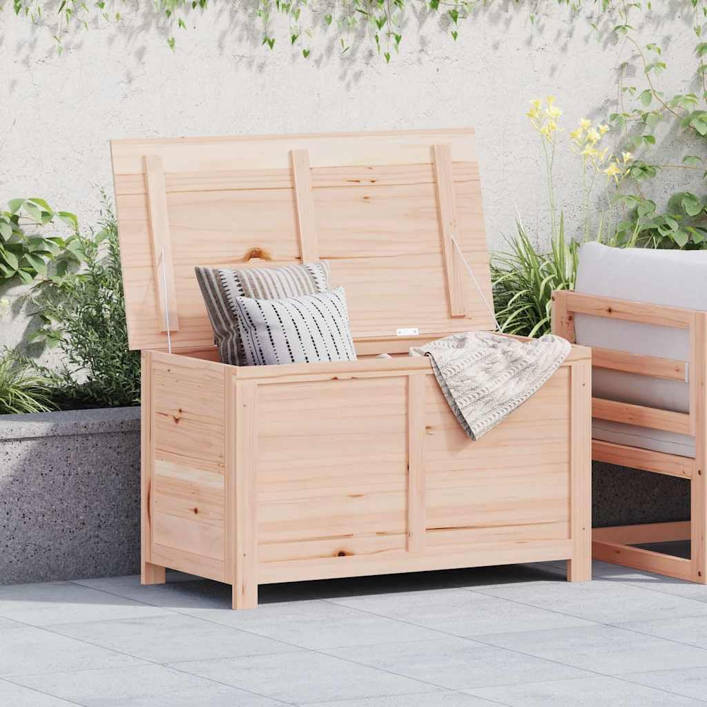 Outdoor-Kissenbox aus massivem Tannenholz 100x50x56 cm mit Stauraum und Deckel für Garten Terrasse Balkon, wetterfest und platzsparend zur Aufbewahrung von Kissen und Polstern