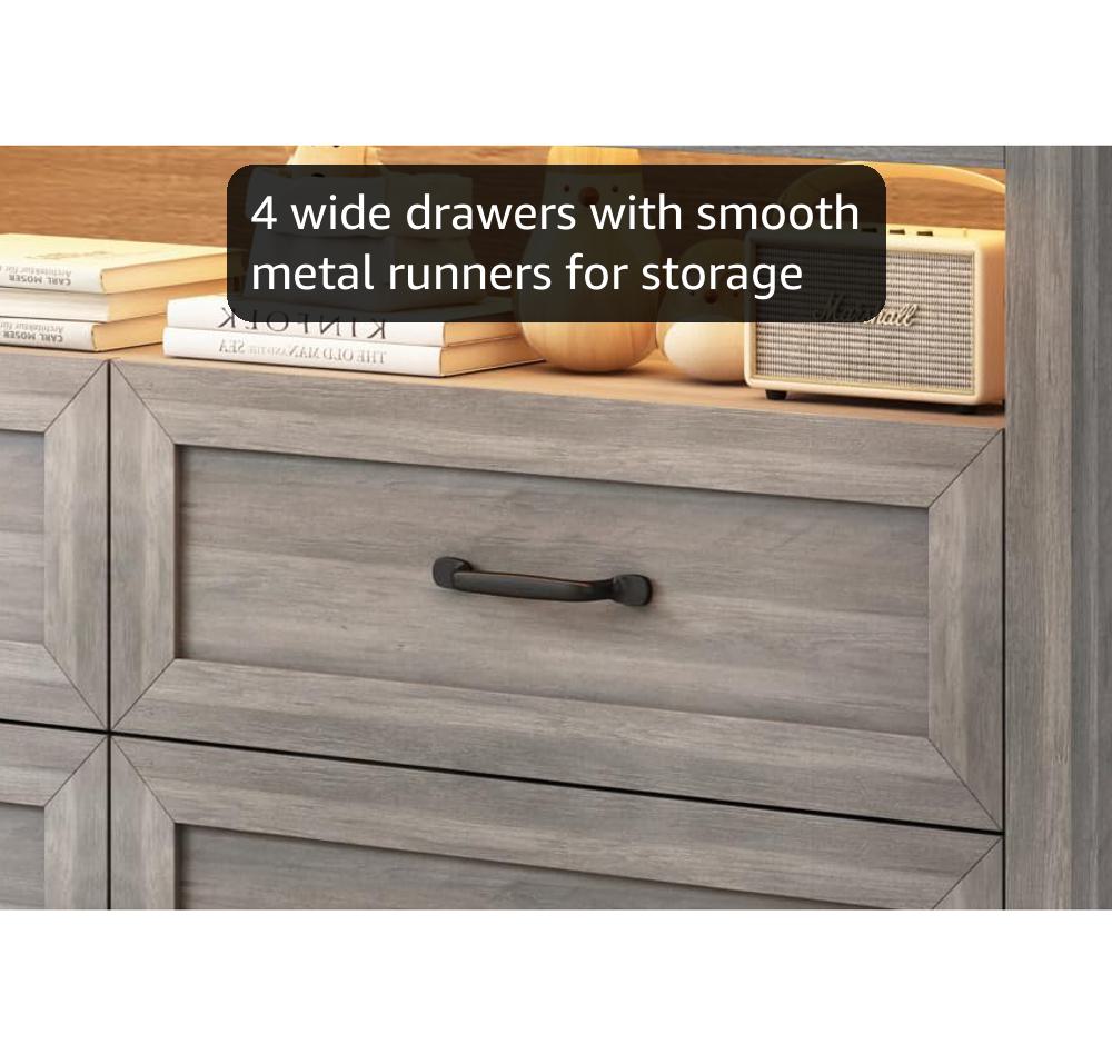 gray claire modern drawer dresser Kappesberg Jolyne 6-Drawer Horizontal Dresser, Modern Gray Bedroom Storage