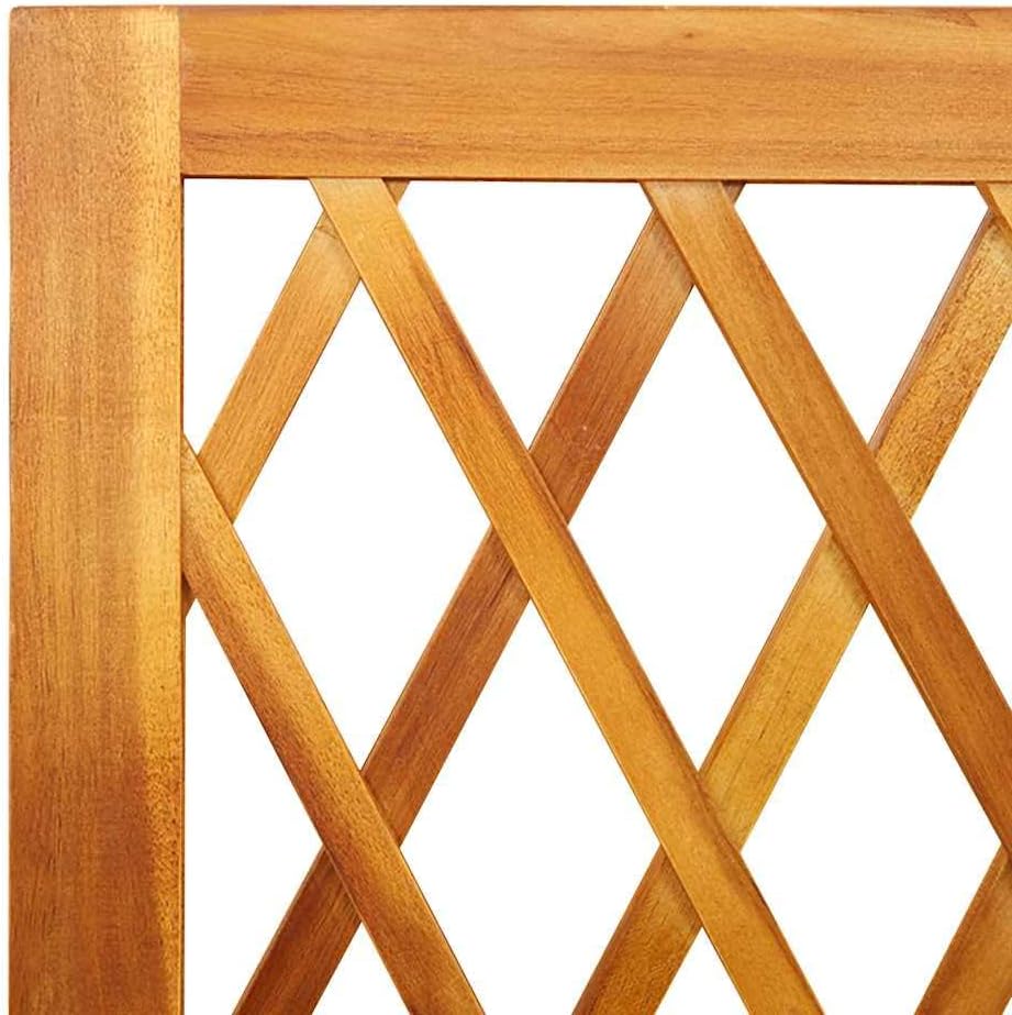 vidaXL Planter with Trellis - Outdoor Wooden Garden Flower Box 21.7"x11.6"x52" - Solid Acacia Wood - Patio Plant Support