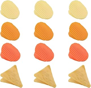 JianLing 12PCS Fun Sealing Clips Cute Potato Chip Shaped Food Bag Clips Yellow Triangle 3 Each Of Yellow Red Orange Round 60x35mm 70x34mm For Bread Bags Freshness Preservation And Moisture Proofing