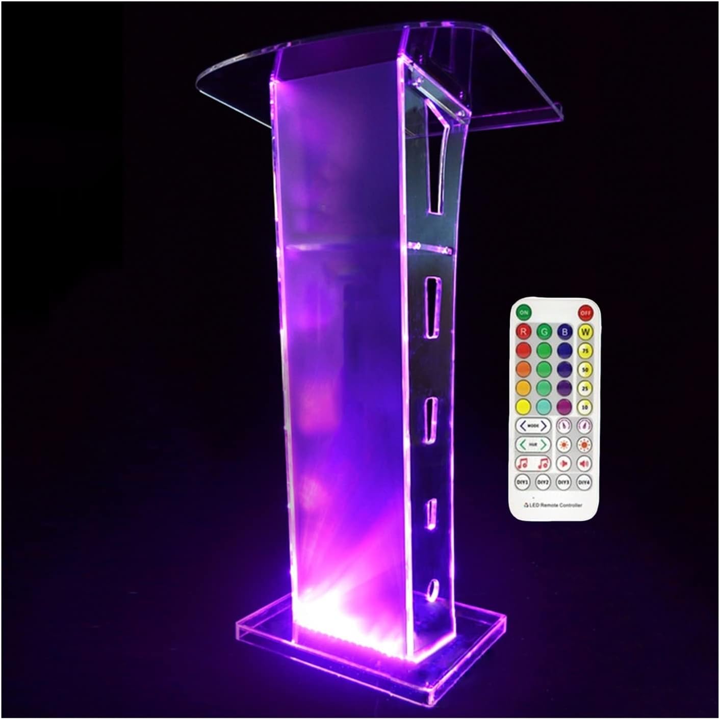 Amazon.com: Clear Acrylic Podium Stand, Wide Reading Countertop/LED ...