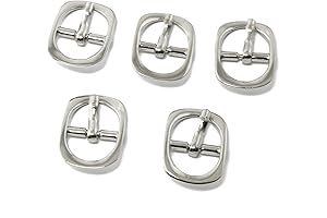 5PCS Halter Buckle Oval Center Bar Belt Single Prong Strap Buckles, 0.5inch...