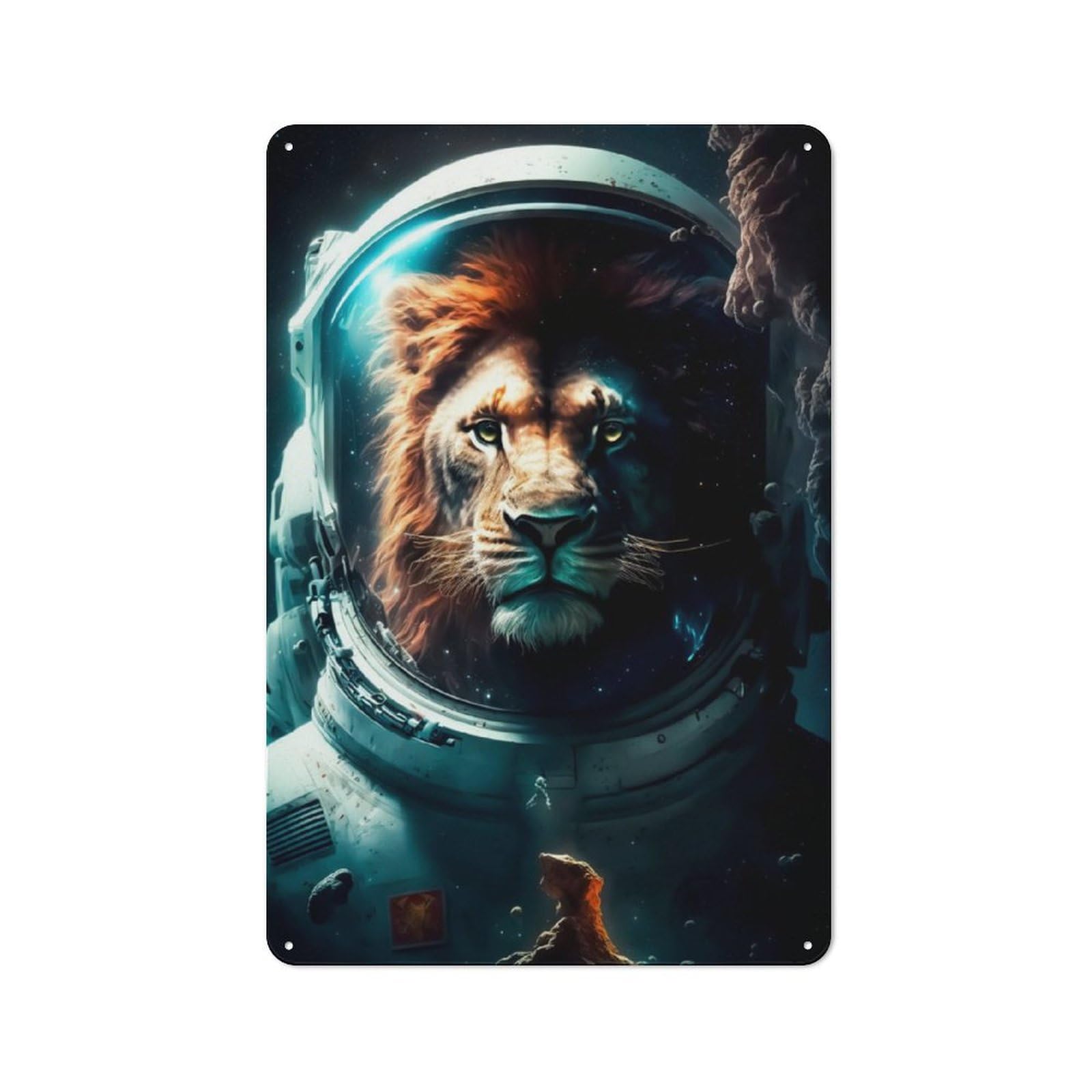Junmoney Lion Face Retro-Style Tin Sign 30X20cm For Dining Room Or Kitchen, For Kitchen Wall Decor Lovers