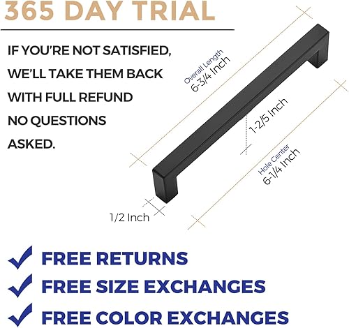 Miniatura 3 de Ravinte Paquete de 25 manijas cuadradas de gabinete de cocina de 6-14 pulgadas, color negro mate, tiradores de cajón de acero inoxidable, accesorios