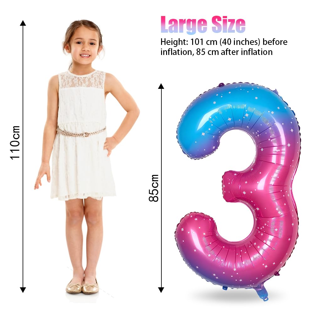 Foil Globo Número 5 Azul 40" (101cm), Inflable Helio o aire, Gigante Numeros 0-9, 10-19, 20-29, 30-100, Grande Globos Decoración para La Boda Aniversario y Cumpleaños Fiestas — view 32