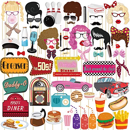 musykrafties 67 pezzi accessori decorativi per feste anni '50