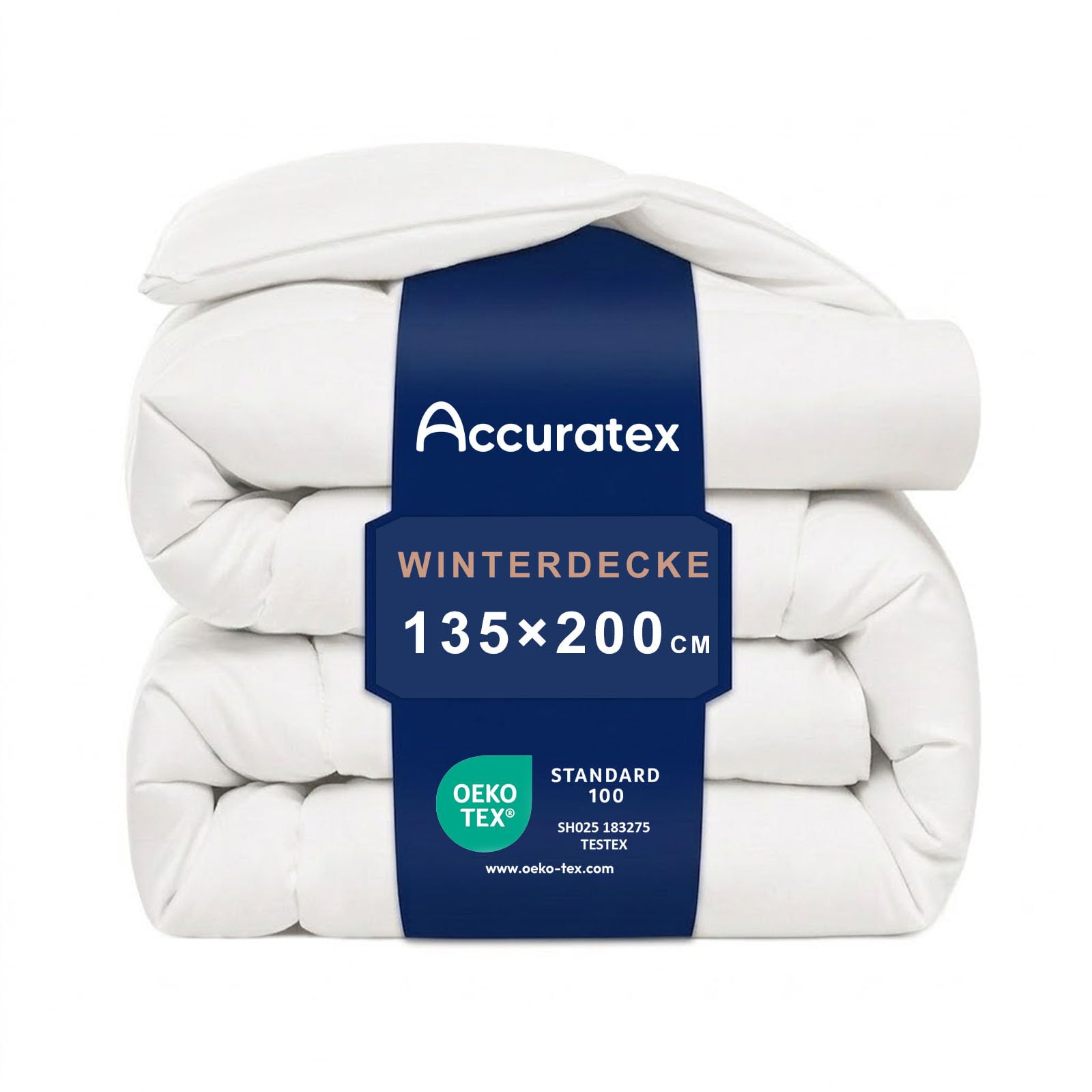 ACCURATEX Polyester Bettdecke, Daunen-Alternative Füllung, weich & atmungsaktiv, allergikerfreundlich (Oeko-TEX), mit Eckbändern, maschinenwaschbar