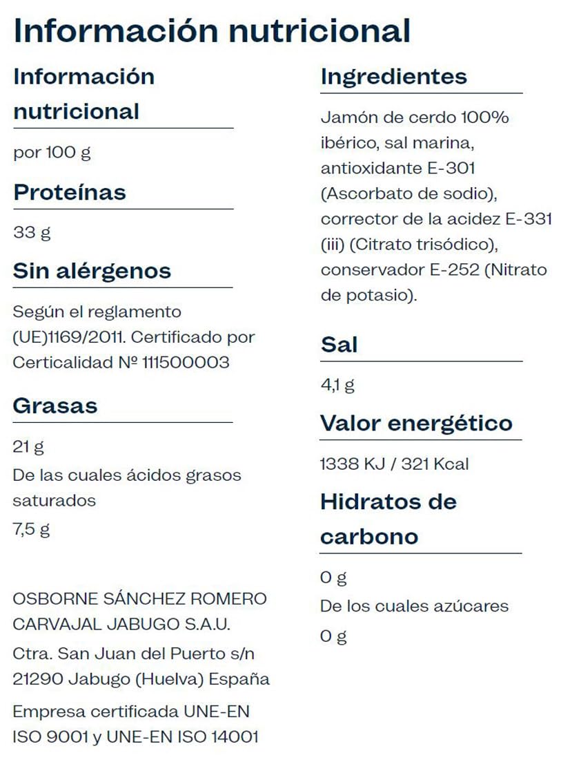 Jamón 5 jotas de 7 kgs de peso Ibérico 100% Bellota 5J Jamon