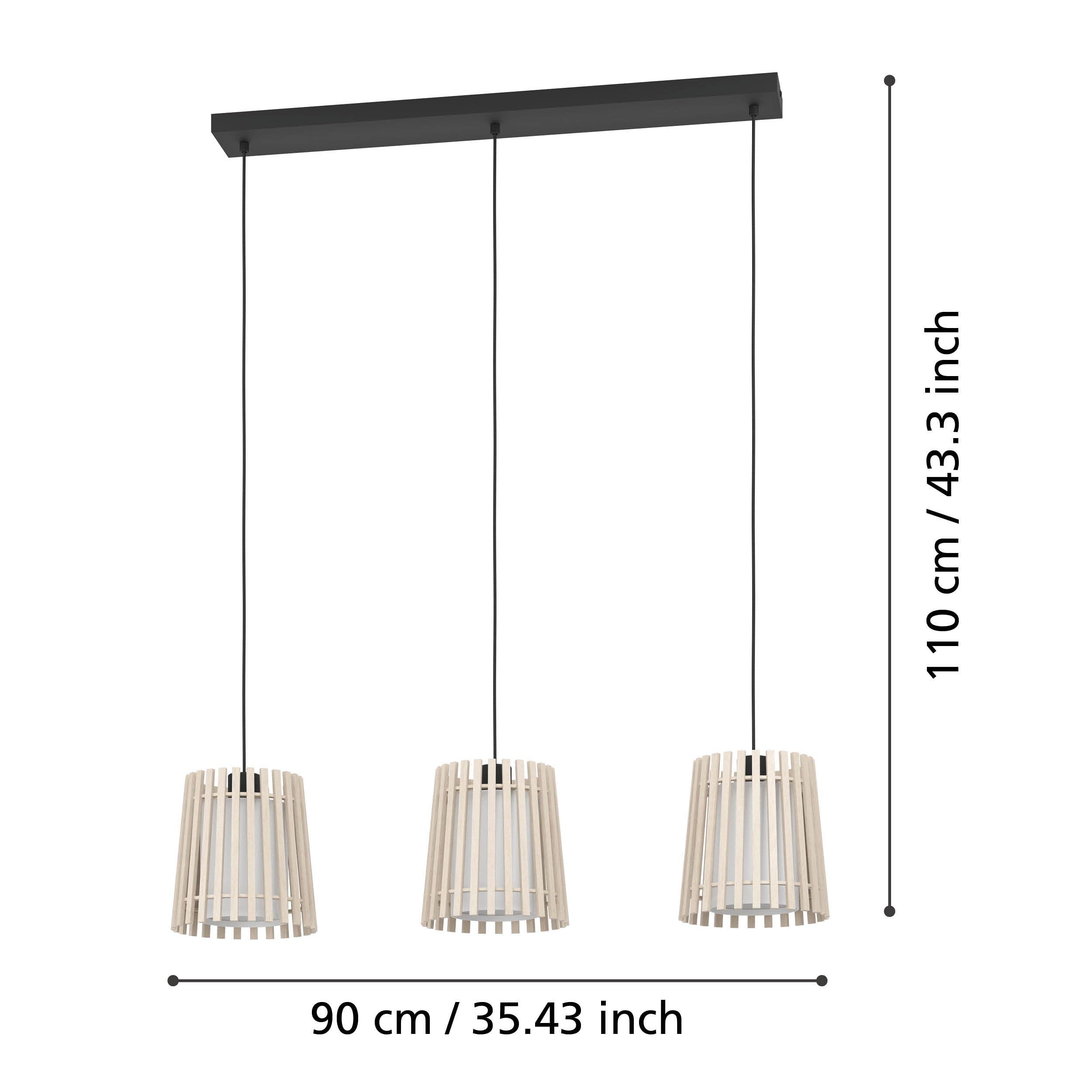 EGLO Lampa wisząca Fattoria, 3-płomienna lampa nad stół jadalniany