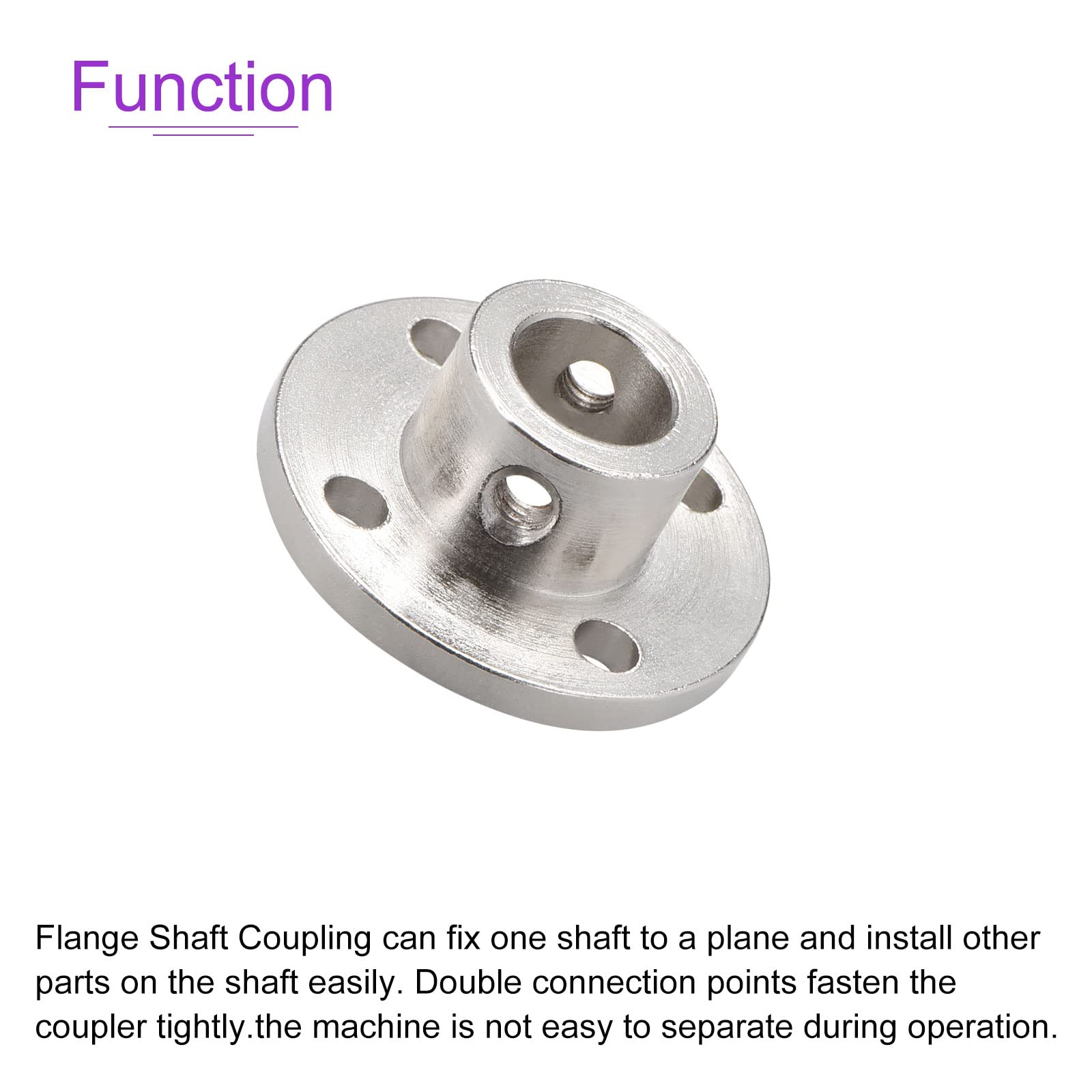 DMiotech 10mm Inner Dia H13xD16 Flange Coupling Connector Rigid Guide Shaft Support Coupler Shaft Coupling with Screws for DIY RC Model Motors Silver - Image 4