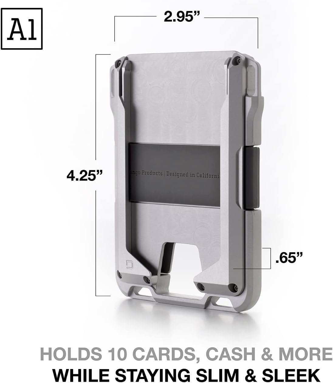 Dango Slim Minimalist Wallet for Men - RFID Blocking - All-Metal, Satin Silver - Image 4