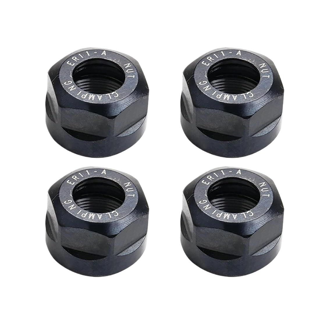 4 sztuki nakrętki zaciskowej ER11 typu A, M14*0,75 mm, metalowa nakrętka o wysokiej twardości do frezarek CNC