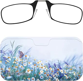 ThinOptics Unisex Universal Pod Case + Rectangular Reading Glasses