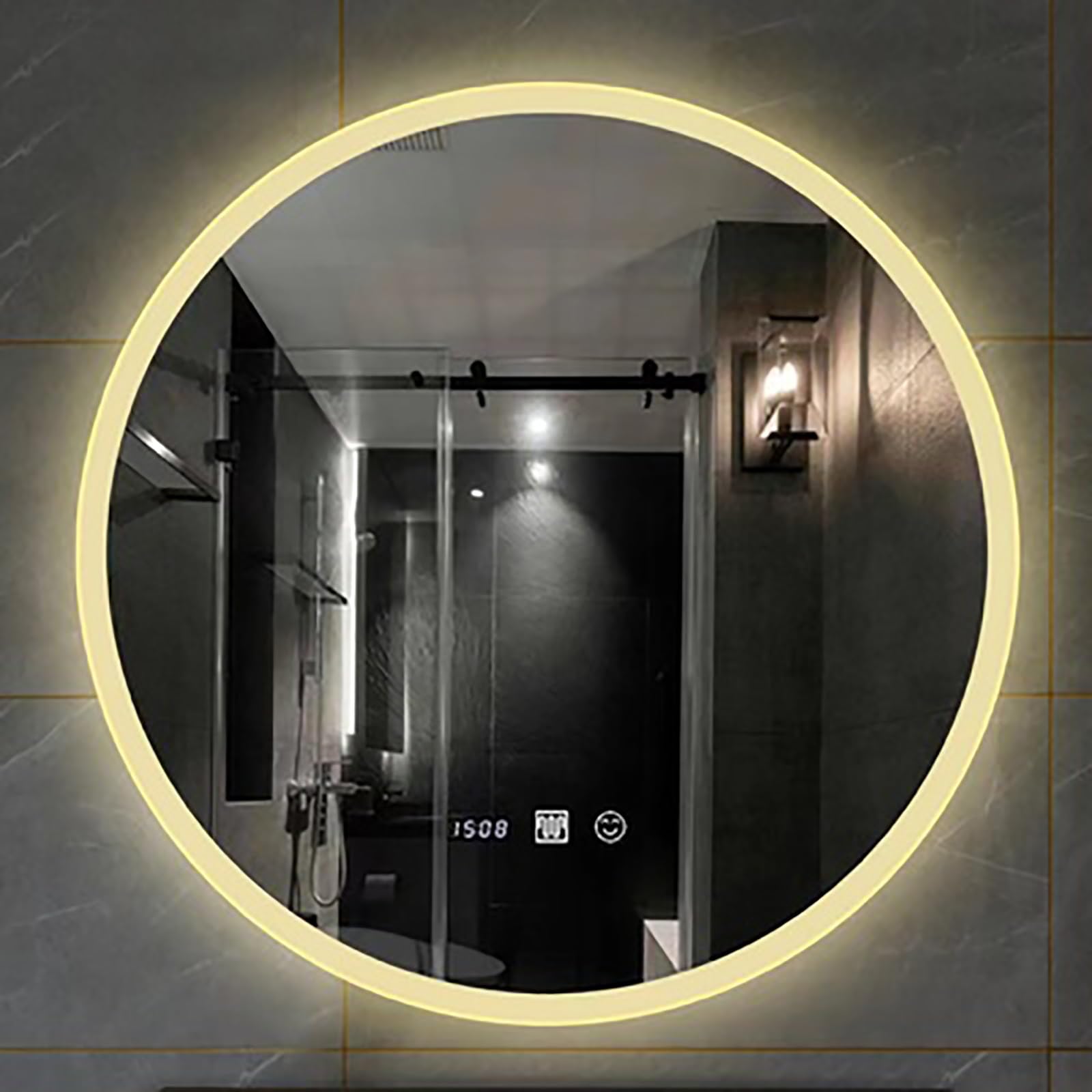 Specchio Bagno LED,Specchio Trucco con Luci,Dimmerabile,Anti Appannamento,Specchio Montato a Parete con Smart Touch Button,Specchio da Bagno Senza Cornice alla Moda (Size : 80cm)
