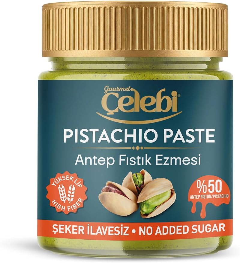 Gourmet Çelebi Şekersiz Sürülebilir Antep Fıstık Ezmesi,%50 Fıstık İçerikli,200 gr