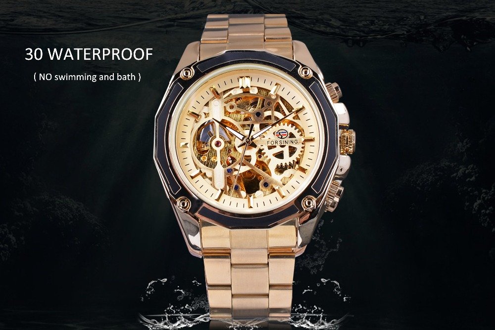 FORSINING Steampunk Fashion Design Open Work Skeleton Mechanical Movement Men Automatic Watch (B07B9Y6GLB) Amazon Price History, Amazon Price Tracker
