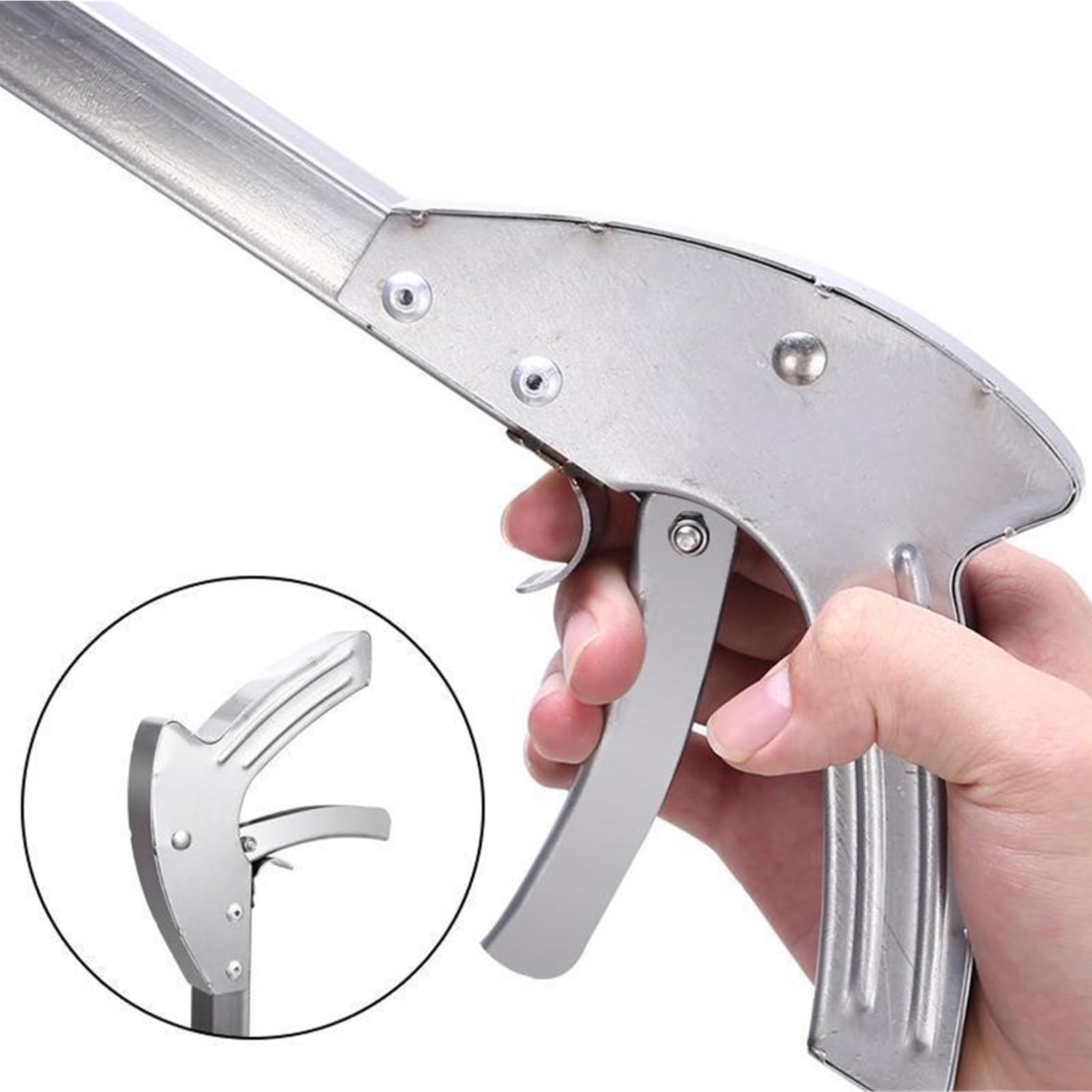 Reacher - Herramienta de agarre multifuncional de acero inoxidable para uso en interiores y exteriores, ayuda de alcance fácil de usar