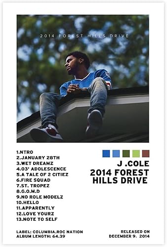 J Cole Limited - Póster de 2014 Forest Hills Drive, póster de lienzo para decoración de dormitorio, paisaje deportivo, oficina, habitación,
