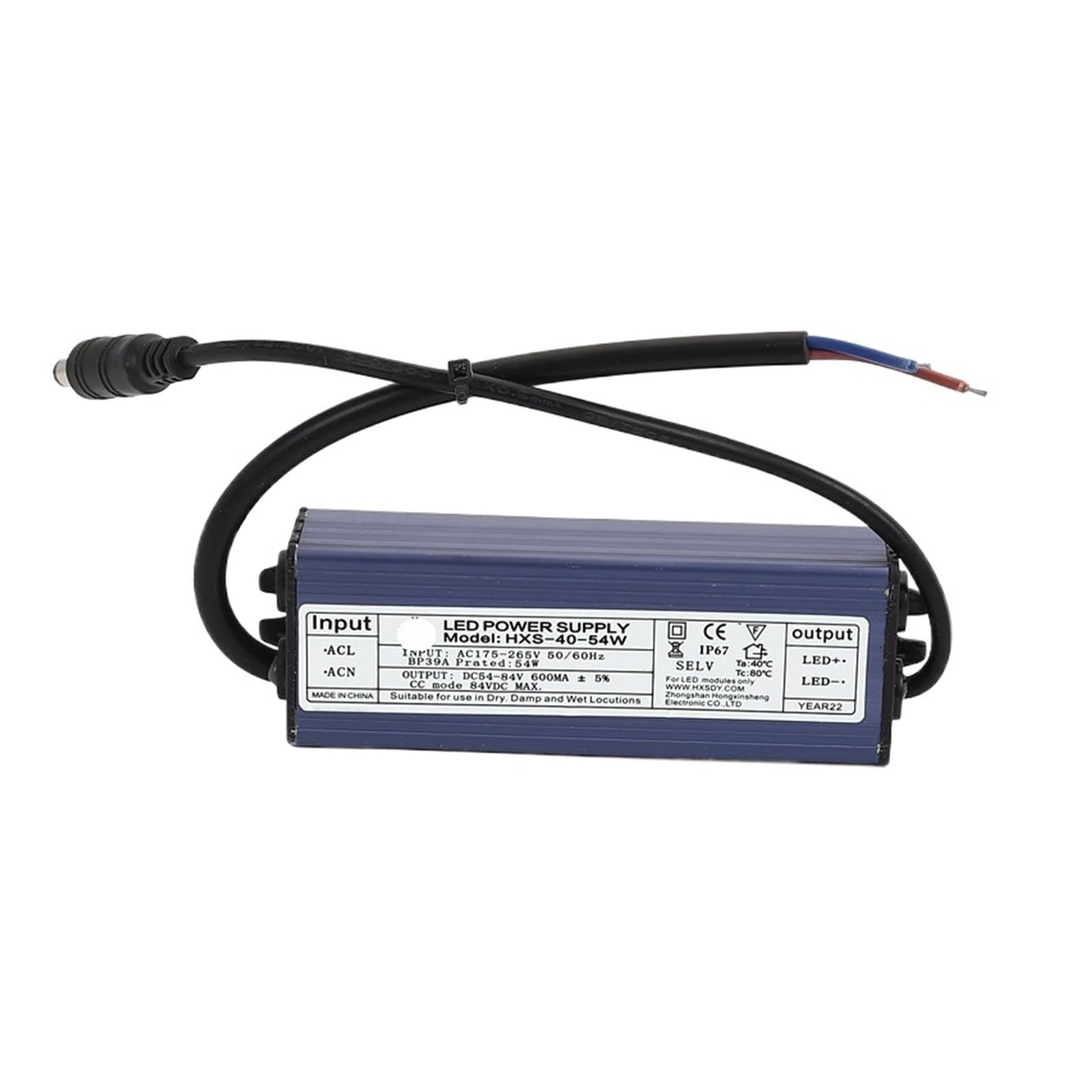 Transformateur 40-54W DC Male600mA pour stopper le bruit des dalles LED