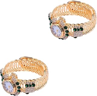 2 Peças Pulseira Relógio Presentes Para Meninas Boho Jóias Relógio Feminino Senhora Quartzo Gemas Pulso Brilho Relógio De Pulso Feminino Relógio Feminino Relógio Casual Liga De