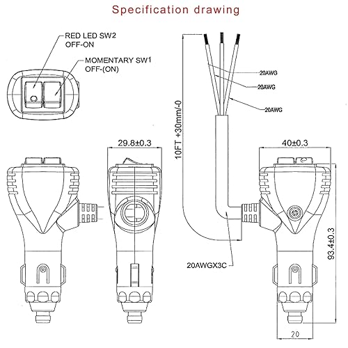Miniatura 5 de Interruptor de palanca de encendidoapagado resistente de 12 V, interruptor momentáneo, adaptador de encendedor de cigarrillos con interruptor de