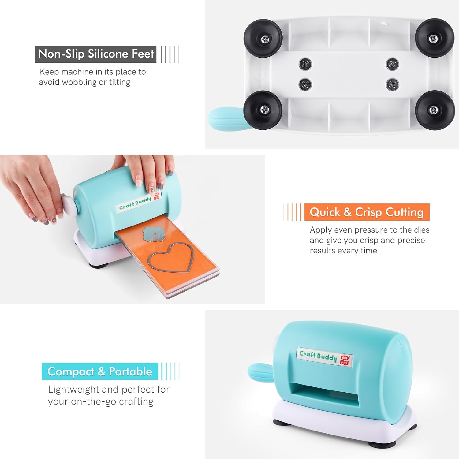 Briartw Die Cut Machine for Crafts-Mini Die Cutting Machine and 1 Pair Small Cutting Pads-Die Cutter-Manual Press Machine-Purple