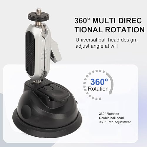 Miniatura 3 de Diyeeni Soporte de ventosa para parabrisas de automóvil, aluminio para salpicadero de automóvil, parabrisas y ventana, con abrazadera para teléfono