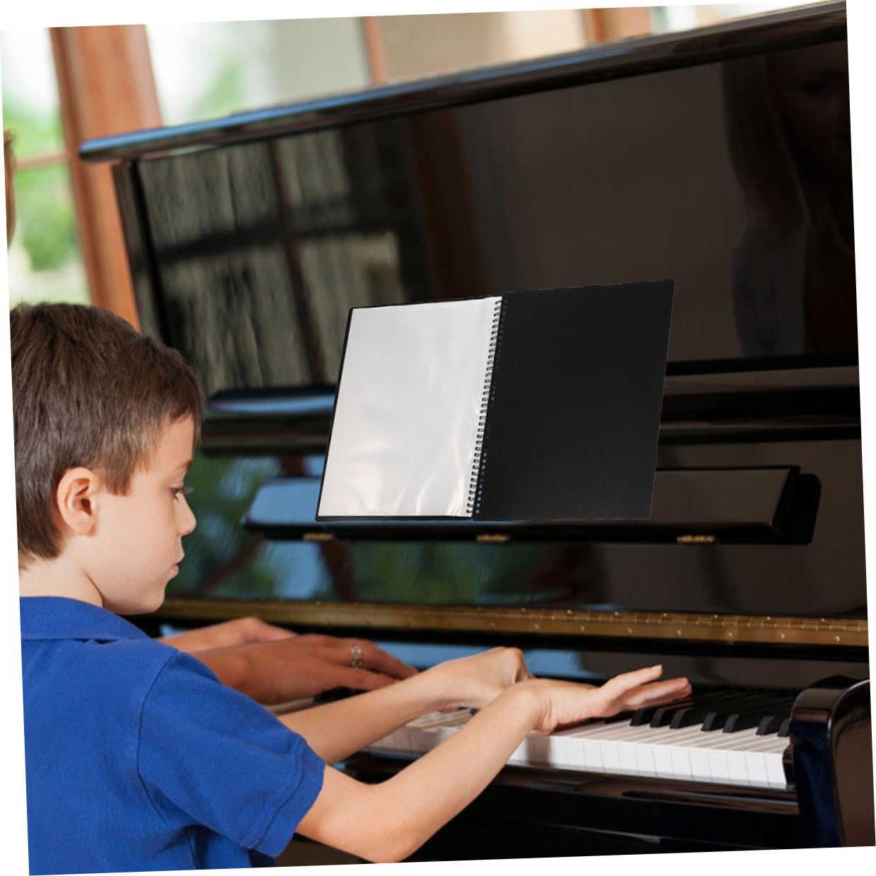 2 Stück Notenmappe mit Transparenten Einsteckseiten Langlebiger Musikordner für Klavier und Orchester Großer Kapazität Schützender Ordner für Musiknoten und Dokumente