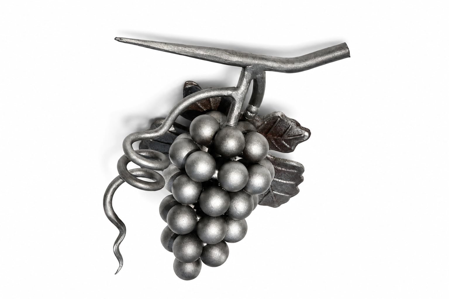 Raisins avec branche en acier forgé, élément ornemental de vigne pour clôture métallique et bien plus encore.