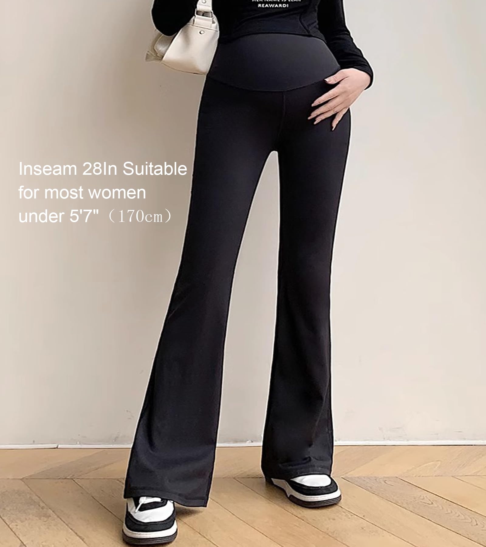 Legging de Maternité pour Femme,Pantalon de Yoga Extensible évasé, Pantalon de Grossesse pour Travail/Loisirs/Sport/Décontracté