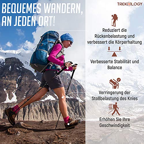 Trekology Wanderstöcke Carbon Teleskop, Trekkingstöcke, Nordic Walking Stöcke Verstellbar für Damen Herren, Ultraleichte… - Image 7