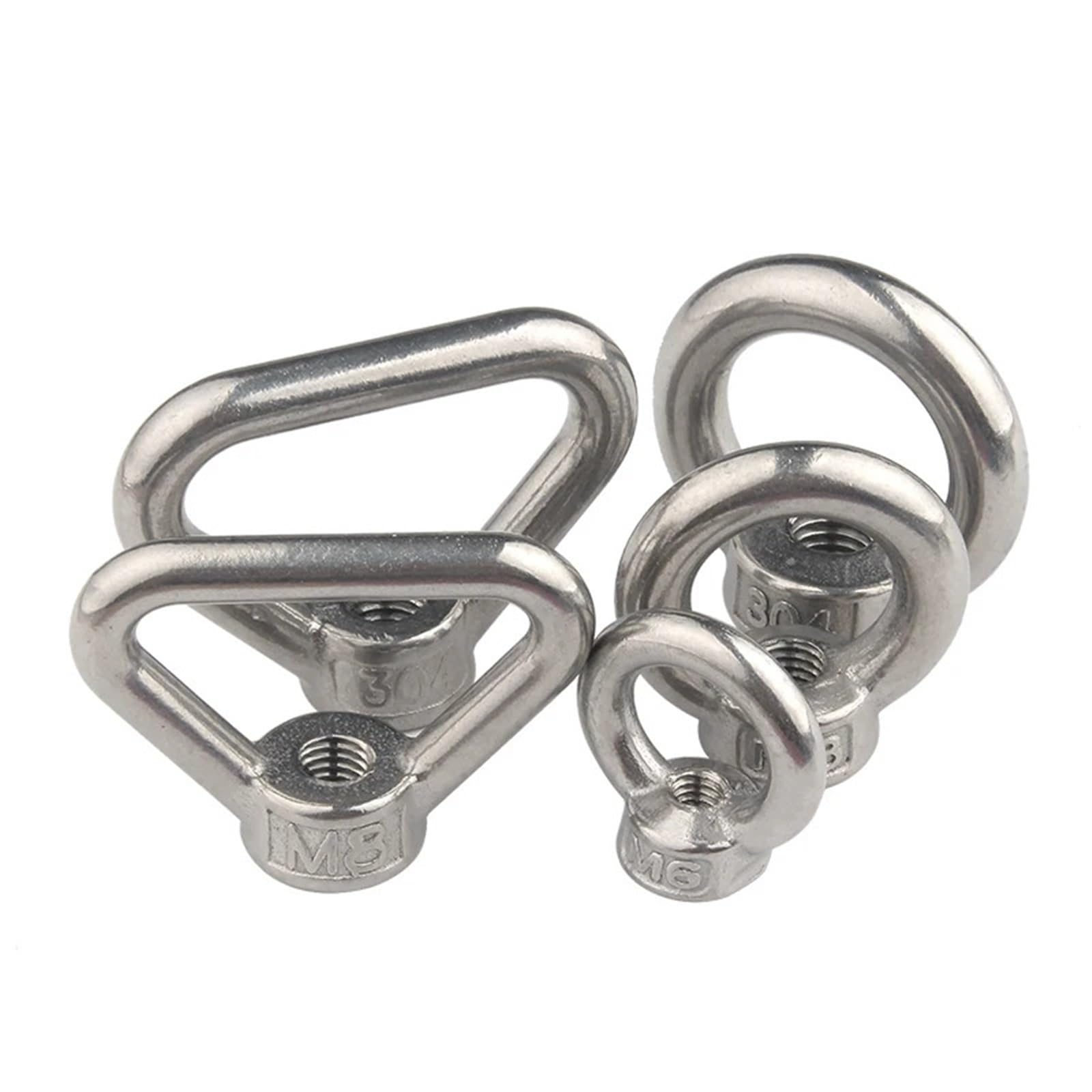 Tuerca de ojo de elevación con forma de anillo, Tornillo de sujeción con forma, tuerca de ojo de elevación de acero inoxidable 304 M3-M10(Round,M10 (10PC))